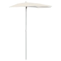 Parasol half met paal 180x90 cm zandkleurig 2