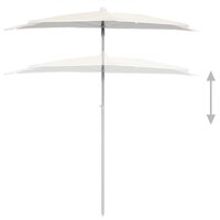 Parasol half met paal 180x90 cm zandkleurig 4