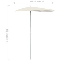 Parasol half met paal 180x90 cm zandkleurig 8