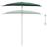 Parasol half met paal 180x90 cm groen 4
