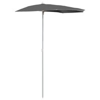 Parasol half met paal 180x90 cm antracietkleurig 2