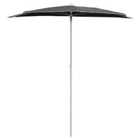 Parasol half met paal 180x90 cm antracietkleurig 3