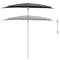 Parasol half met paal 180x90 cm antracietkleurig 4
