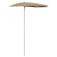 Parasol half met paal 180x90 cm taupe 2