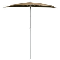 Parasol half met paal 180x90 cm taupe 3