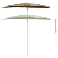 Parasol half met paal 180x90 cm taupe 4