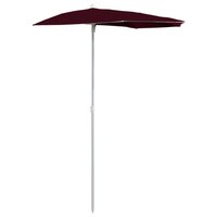 Parasol half met paal 180x90 cm bordeauxrood 2