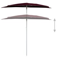 Parasol half met paal 180x90 cm bordeauxrood 4