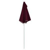 Parasol half met paal 180x90 cm bordeauxrood 6