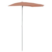 Parasol half met paal 180x90 cm terracottakleurig 2