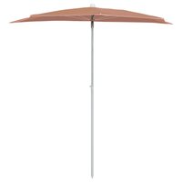 Parasol half met paal 180x90 cm terracottakleurig 3
