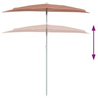 Parasol half met paal 180x90 cm terracottakleurig 4