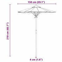 Tuinparasol Cr&egrave;mewit 150 x 150 x 210 cm Bamboe 7
