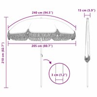 Parasol Geel en Wit &Oslash; 205 x 209 cm Staal 7