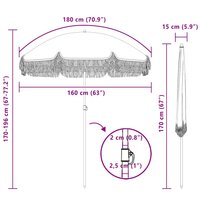 Parasol Grijs en Wit &Oslash; 160 x 195 cm Staal 7