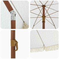 Parasol Grijs en Wit &Oslash; 205 x 209 cm Staal 5