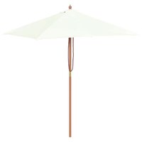 Parasol met houten paal 150x200 cm zandkleurig 2