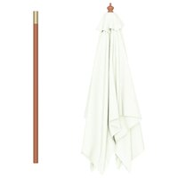 Parasol met houten paal 150x200 cm zandkleurig 5
