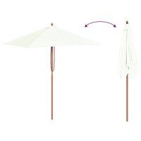 Parasol met houten paal 150x200 cm zandkleurig 6