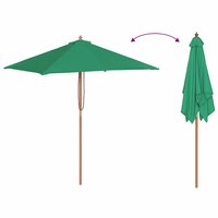 Parasol met houten paal 150x200 cm groen 5