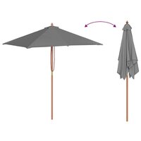 Parasol met houten paal 150x200 cm antraciet 6