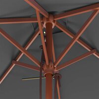 Parasol met houten paal 150x200 cm antraciet 8