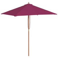 Parasol met houten paal 150x200 cm bordeauxrood 2