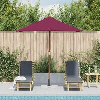 Parasol met houten paal 150x200 cm bordeauxrood 3