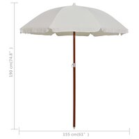 Parasol met stalen paal 180 cm zandkleurig  5