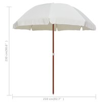 Parasol met stalen paal 240 cm zandkleurig 5