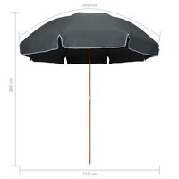 Parasol met stalen paal 300 cm antracietkleurig 5