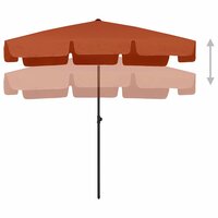 Strandparasol 200x125 cm terracottakleurig 3