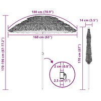 Strandparasol Bruin &Oslash; 160 x 196 cm Staal 7