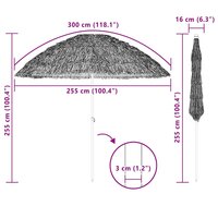 Strandparasol Bruin &Oslash; 265 x 267 cm Staal 5