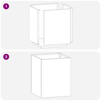 Tuin Bloempot Wit 32 x 32 x 40 cm Koudgewalst staal 8