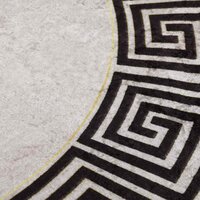 Vloerkleed wasbaar anti-slip &oslash;120 cm lichtbeige 2