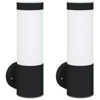 Buitenwandlampen 2 pcs Zwart 12 x 7.5 x 27 cm Roestvrij staal 2