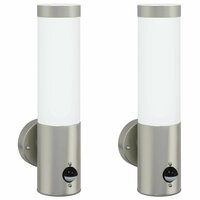 Buitenwandlampen 2 pcs Zilver 12 x 7.5 x 29 cm Roestvrij staal 2