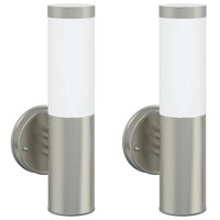 Buitenwandlampen 2 pcs Zilver 15 x 7.5 x 33 cm Roestvrij staal 2
