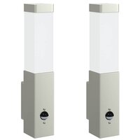 Buitenwandlampen 2 pcs Zilver 10.5 x 6 x 35 cm Roestvrij staal 2