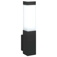 Buitenwandlamp Zwart 10.5 x 6 x 35 cm Roestvrij staal 9