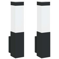 Buitenwandlampen 2 pcs Zwart 10.5 x 6 x 35 cm Roestvrij staal 2