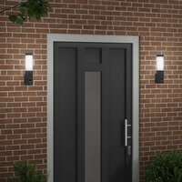 Buitenwandlampen 2 pcs Zwart 10.5 x 6 x 35 cm Roestvrij staal 3