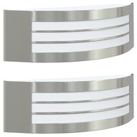 Buitenwandlampen 2 pcs Zilver 32 x 10 x 10 cm Roestvrij staal 2