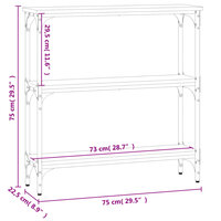 Wandtafel 75x22,5x75 cm bewerkt hout grijs sonoma eikenkleurig 9
