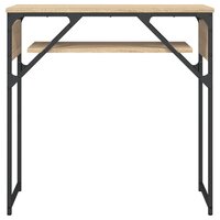 Wandtafel met schap 75x30x75 cm bewerkt hout sonoma eikenkleur 4