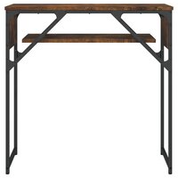 Wandtafel met schap 75x30x75 cm bewerkt hout gerookt eiken 4