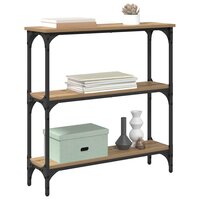 Wandtafel met plank artisanaal eikenkleurig 75 x 22.5 x 75 cm 3