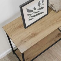 Wandtafel met plank artisanaal eikenkleurig 75 x 30.5 x 75 cm 4