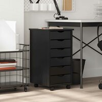 Ladekast MOSS verrijdbaar massief grenenhout zwart 2